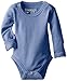 L'ovedbaby Unisex-Baby Newborn Organic Gl'oved-Sleeve Bodysuit, Slate, 0-3 Months