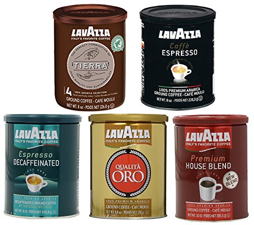 Lavazza ground coffee 5 variety (pack of 5)