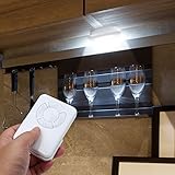 Wireless Closet Lights Remote Control Touch Light 5 LED Under Counter Lighting Cabinet Light Dimmable Night Lights (3 White Lights)