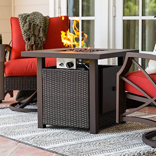 Kinger Home 28" Outdoor Fire Pit Table 50,000 BTU, Backyard Fire Pit, Fire Pits for Outside