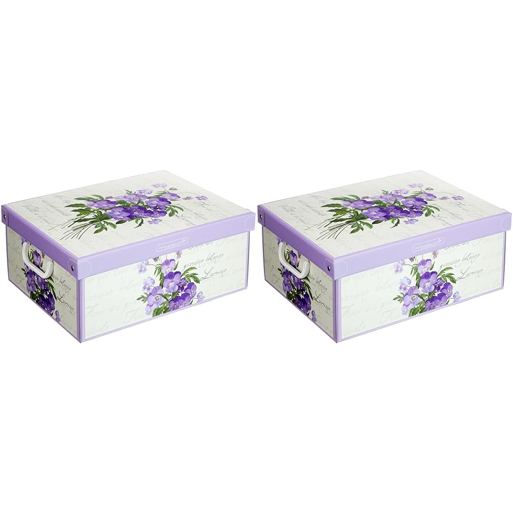 Collection Midi Fragranced Violet, decorative storage box, cardboard storage boxes with lids , storage boxes with lids and Handles, clothes storage, toy box storage, storage baskets, teddy storage
