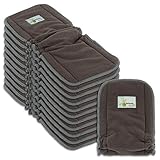 Naturally Natures Cloth Diaper Inserts 5 Layer - Insert - Charcoal Bamboo Reusable Diaper Liners with Gussets (Pack of 12)