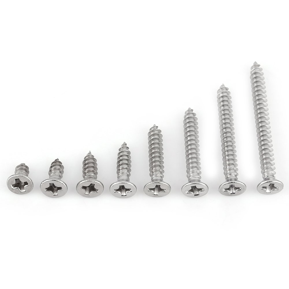 200pcs M3 304 Stainless Steel Phillips Flat Head Self-tapping Screws M3x6mm/8mm /10 mm/12 mm/16 mm/20 mm/25 mm/30 mm