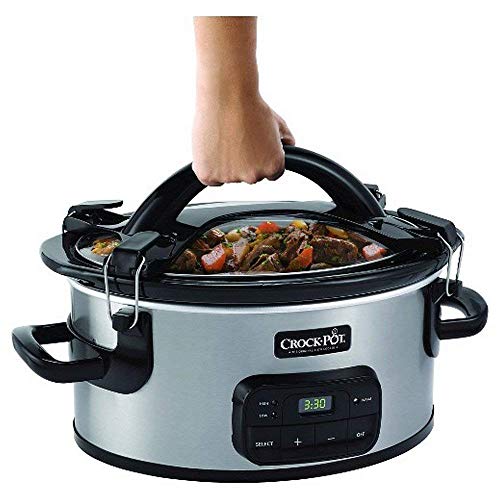 Click Here to See More Images Crock-Pot Single Hand Cook & Carry 6-Quart Oval Slow Cooker, SCCPVZ600EC-S