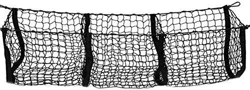 3 Pocket Mesh Storage Net Trunk Boot Cargo Organizer Multi Pocket Car Backseat Storage for Vehicle Safety Items Car Cleaning Tools Accessories Storage