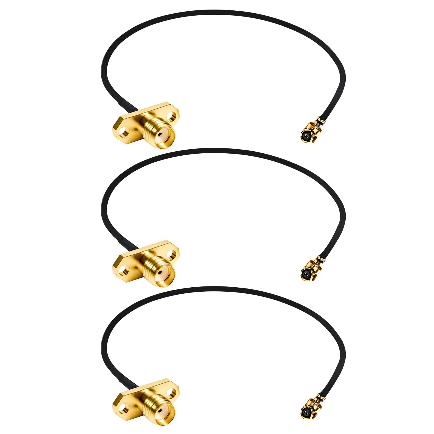 Fohevers 3 Pack U.FL IPX IPEX to SMA Female Rhombic Coaxial Cable 1.13mm IPEX Aerial Extension Cable 15CM(6 inches) for WiFi Router Antenna Wireless Network Card