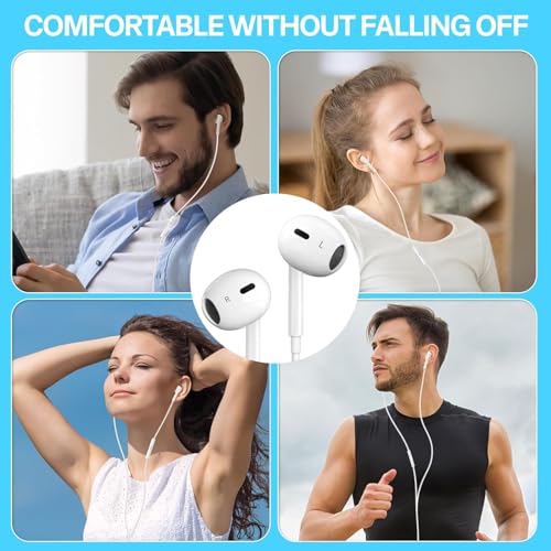 Oeing Phone Headphones, Sound Isolating Wired Earbuds, Support Call Volume Control, Compatible with iPhone 14/13/12, iOS Compatible