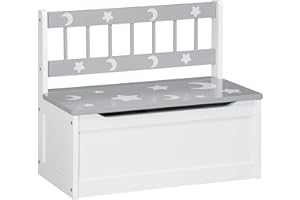 Qaba 2-in-1 Kids Toy Storage Box, Toy Chest with Gas Stay Bar, Box Storage Organizer for Bedroom, Living Room, Nursery Room, 