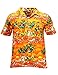 KlubKool Hawaiian Shirt Beach Flower Print Button Down Short Sleeve Pocket Shirt