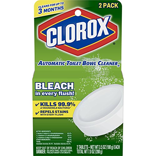 Clorox Automatic Toilet Bowl Cleaner Tablets with Bleach 3.5 Ounces Each, 2 Count (30024) (Packaging May Vary)