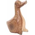 DUONGJAIS BRAND Wooden Hand Carved Wooden Duck Statue, Sculpture Art Decorative Rustic Home Decor Accent Handmade Handcrafted Decoration. (Duck Natural Color)