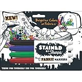 Stained by Sharpie Brush Tip Fabric Markers, 4 Colored Markers (1779004)
