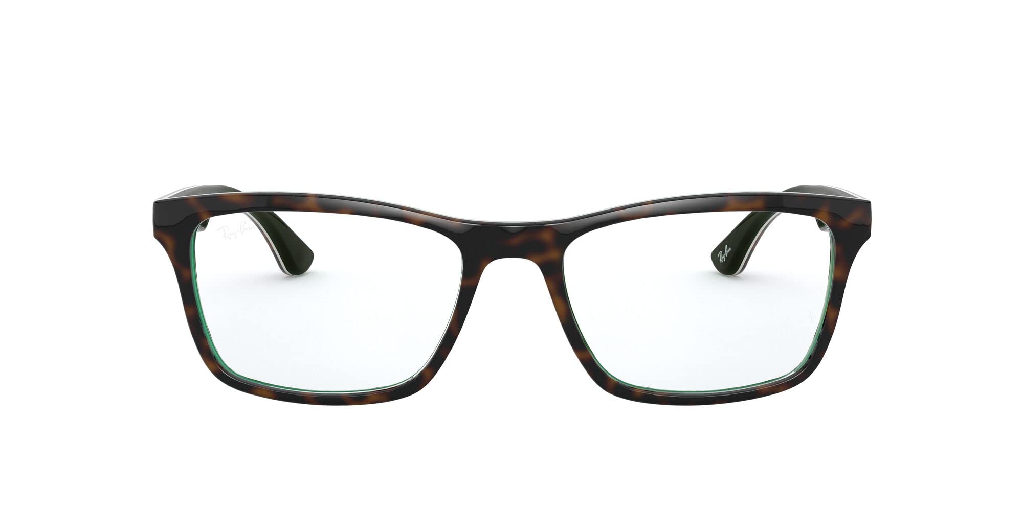 Photo 1 of Ray-Ban RX5279 Square Prescription Eyewear Frames, Havana on Transparent Green/Demo Lens, 57 mm