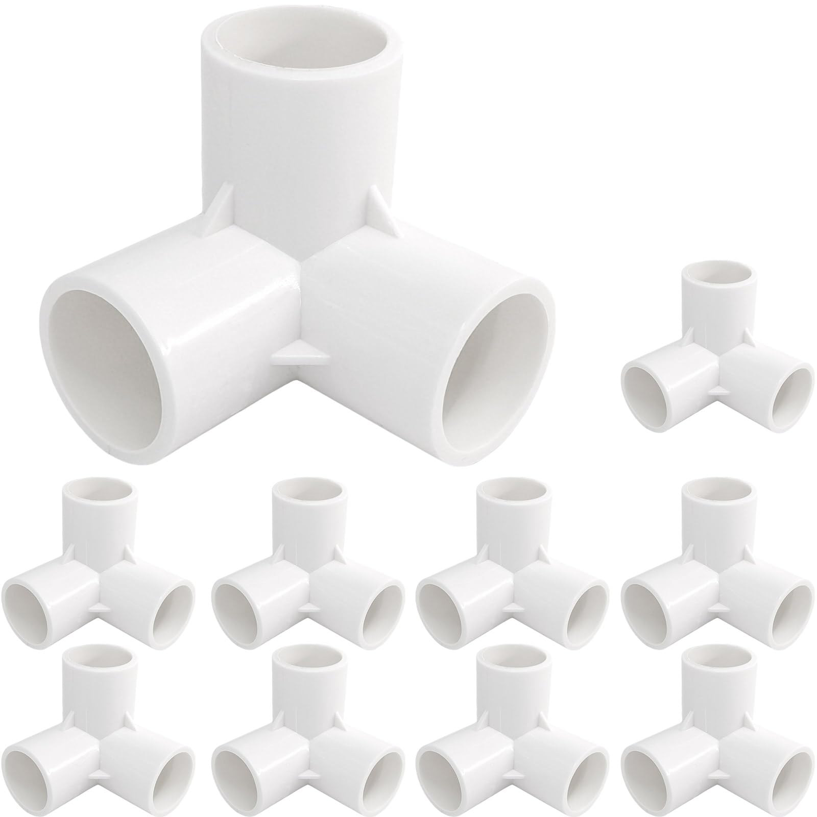 10Pcs 3 Way Inner Diameter 25mm PVC Fitting Build Heavy Duty Greenhouse Frame Furniture Connectors