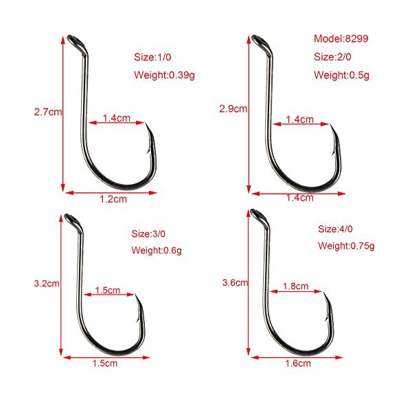 Luengo-100pc-8299-10-90-Octopus-Fishing-Hook-High-carbon-Steel-Black-fishhook-Saltwater-Bass Luengo-100pc-8299-10-90-Octopus-Fishing-Hook-High-carbon-Steel-Black-fishhook-Saltwater-Bass