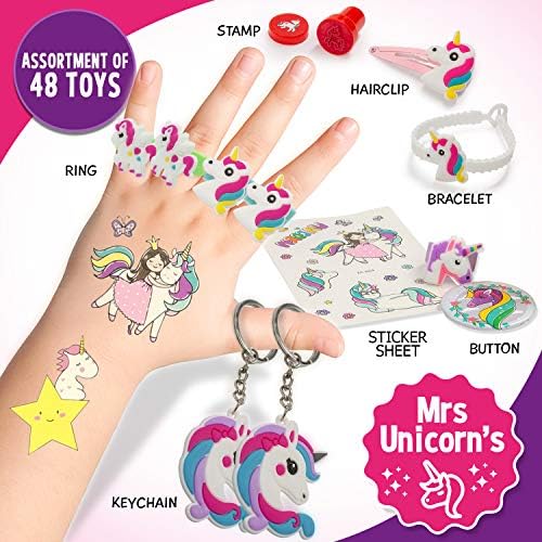 Unicorn Party Favors 6 pack 48 Piece Unique Gift Set With Cute Unicorn Bag- Perfect For Birthday And Unicorn Party Supplies- Mrs Unicorn's