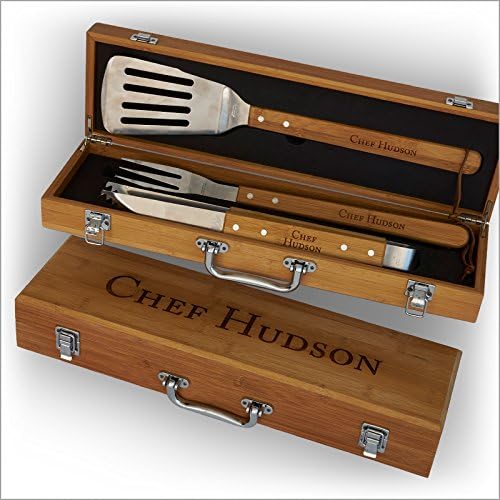 Personalized Bamboo Grilling Set - 3374