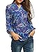 Zeagoo Women Floral Chiffon Blouse Button Up Shirt Long Sleeves Tops with Pocket
