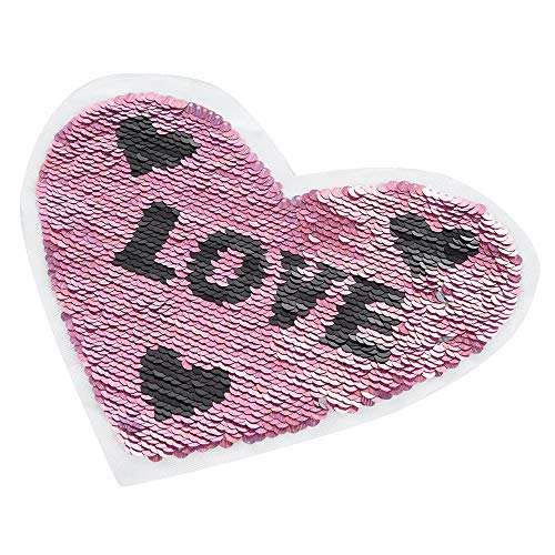 Magic Sequin Reversible Patch, Koolsants 1pc DIY Sew Decoration Appliques Bling Stickers Glitter Embroidery Patches Badge for Clothes, Dress, Bag, Hat, Jeans, Repair The Hole Stick, 6.3 x 7.5 inch