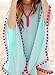 Women's Beachwear Cover-up Tunic Pom Pom Trim Cover up Blue OS