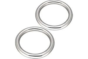 Abimars 5" Seamless Metal O Ring, 2 Pack 304 Stainless Steel O Rings Load 990lbs, Solid, Heavy Duty Multi-Purpose Welded Roun