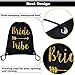Maitys 12 Pieces Bride Drawstring Bags Bachelorette Party Drawstring Backpacks for Bridal Shower Wedding Party Bridesmaids Supplies Gift Bag (Black)