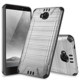 Huawei Ascend XT2 Case, Huawei Elate 4G Case, Huawei H1711 Case, TJS Dual Layer Hybrid Shockproof Impact Resist Rugged Drop Protection Case Cover Metallic Brush Finish With Hard Inner Layer (Grey)
