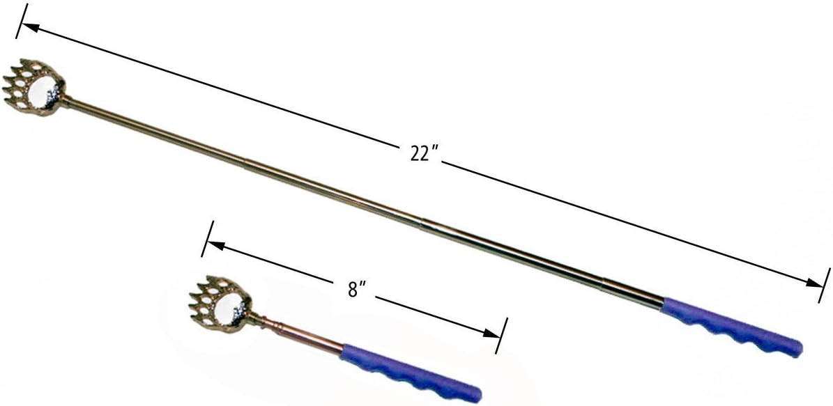 RMS 5 Pack Telescoping Back Scratcher - Extendable Telescope Back Scratchers - Bear Claw Metal Telescopic Backscratcher Eliminating Back Itching in Black, Blue, Green, Purple, Red Color: Health & Personal Care