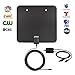 HDTV Antenna, Indoor Digital TV Antenna 60 Mile Range with Amplifier Signal Booster and 10Ft Coaxial Cable, Support 4K 1080P for All Types of Smart Television