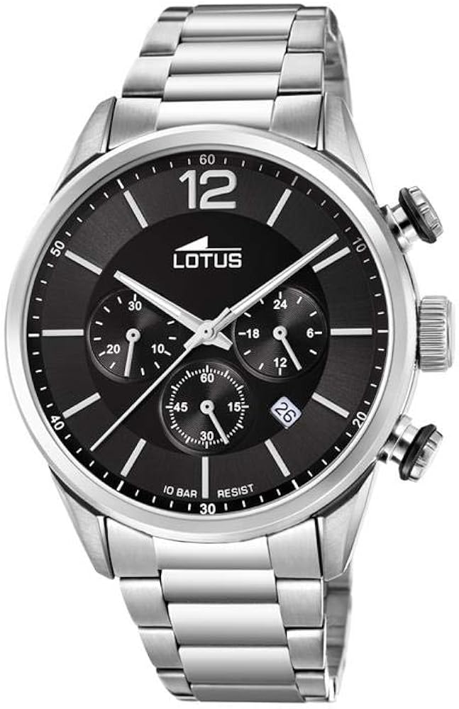 Precio Reloj Lotus Chrono 18688/3 para Hombre, Esfera Negra Redonda de 43 mm, Correa de Acero