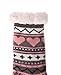 Dosoni Women's Winter Fuzzy Slipper Socks Non Slip Soft Cozy Fleece Lining Knit Thick Warm Christmas Socks (Gray/Pink)