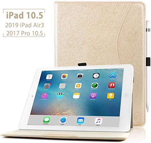 KVAGO iPad Air 3rd Generation 10.5’’ 2019 Case, Slim&Lightweight Auto Sleep Wake Smart Case Cover with Pencil Holder for 2019 New iPad Air 3/2017 iPad Pro 10.5 inch -Gold