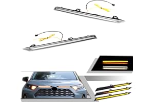GTINTHEBOX Front Sequential Switchback LED Daytime Running Lights Compatioble with 2019 2020 2021 Toyota RAV4 DRL Turn Signal Lamp (Clear Lens)
