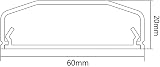 Maclean MC-695 White Plastic Cable Cover Tidy Organizer 60x20x750mm Hide Wires view 3