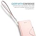 iPhone 7 Case, Maxboost [Folio Style w/ Hand Strap] Premium iPhone Wallet Cover STAND Feature for Apple iPhone 7 2016 [Rose Gold] PU Leather Flip Cover with Card Slot + Side Pocket Magnetic