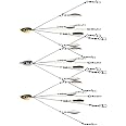 HCHinn Alabama Rig for Bass Fishing Lure Bait 5 Arms Umbrella A-Rig Swimbait with 4 Willow Leaf Blades for Trout Perch Walleye Freshwater/Saltwater Boat Trolling and More
