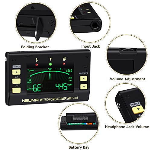 image for NEUMA Digital Metronome Tuner for Guitar, Bass, Violin, Ukulele, Chrom