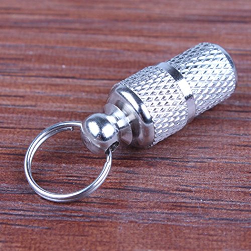 OOEOO Pet ID Tags, Dog Cat Address Label Barrel Storage Tube Silver Identification Card