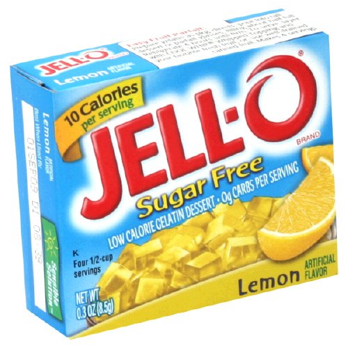 Jell-O Sugar-Free Gelatin Dessert, Low Calorie, Lemon, 0.3 Oz Boxes (Pack of 12) by Jell-O