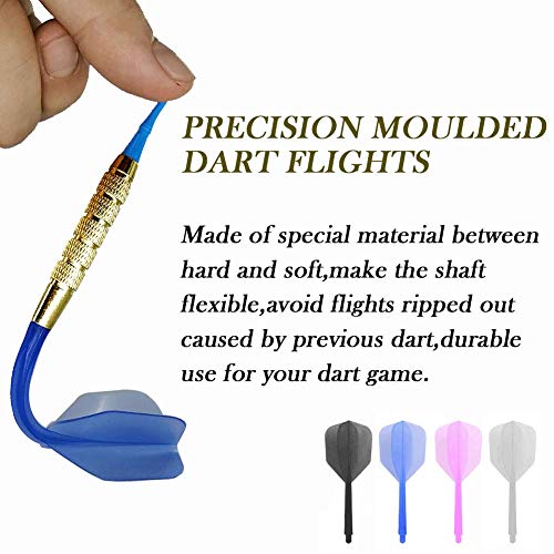 Bar Darts - Plastic Tip Darts Set - 12 Pcs 16 Grams Soft Tip Dart for Electronic Dart Board - Plastic Darts Shafts and Flights, 60 Extra Safety Tips
