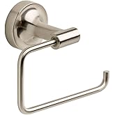 Franklin Brass Voisin (1-Pack) Toilet Paper Holder Satin Nickel Tissue Roll Holder for Bathroom Organization and Storage European Single Post Toilet Tissue Holder Wall Bathroom Accessories VOI50-SN