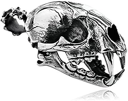 QIUXIA Unique Stainless Steel Mens Necklace Pendant Saber-Toothed Tiger Small Size