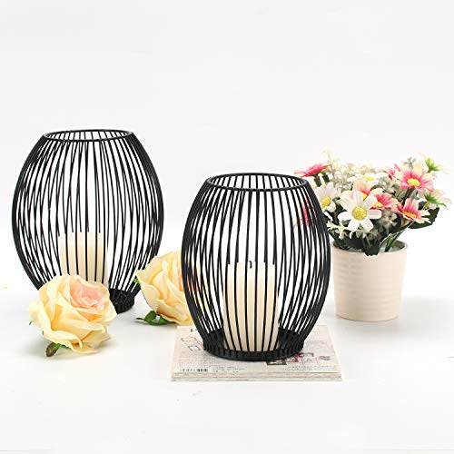 DUOJIN 3er Set Kerzenständer Oval – Gold Metall – Drei Größen – Vintage Design Für Tischdeko