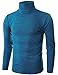 Ohoo Mens Slim Fit Soft Cotton Blend Turtleneck Pullover Sweater