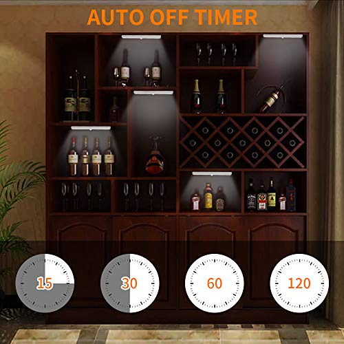 Remote Control Dimmable Cabinet Light, 10 LED Touch Control Kitchen Counter Light, Battery Operated Wireless Stick-on Closet Light, Corridor Sensor Night Light, RT3P, Silver (3 Pack) - Thumbnail 4