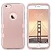 ULAK iPhone 6 Plus Case, iPhone 6S Plus Case, 3 in 1 Hybrid Case for iPhone 6/6S Plus 5.5 Inch Shockproof Hard Cover PC Soft Silicone Protective Cover, Rose Gold