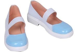 YUANCOS Sayori Natsuki Yuri Girls White Blue Cosplay School Shoes S008