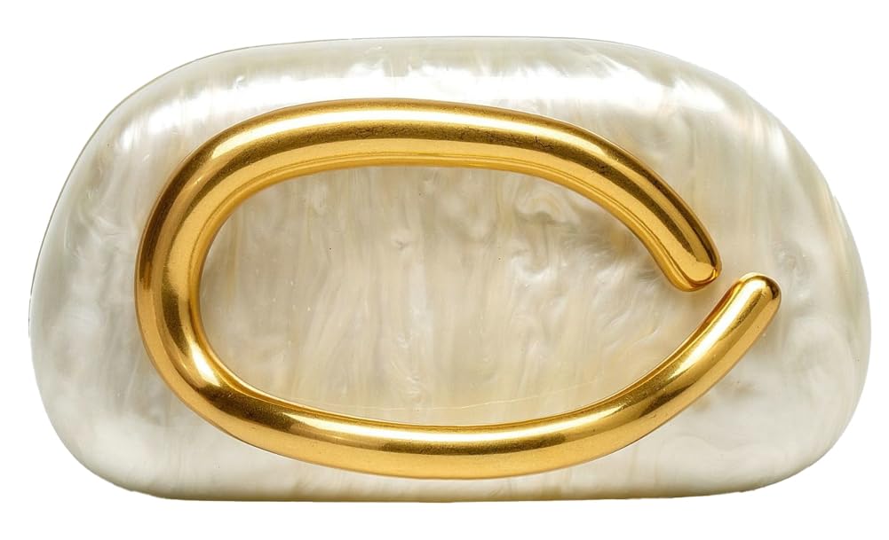 Photo 1 of *MINOR DAMAGE - USED*
Bagkeak Trendy Acrylic Clutch Bag Evening Handbag Y2K Crossbody Bag For Women Womens Casual Summer Beach Purse For Party Metal Handle