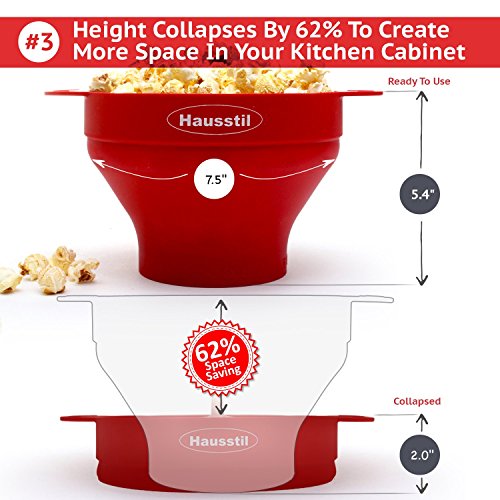Microwave Air Popcorn Popper Silicone Popcorn Maker Bowl for Home
