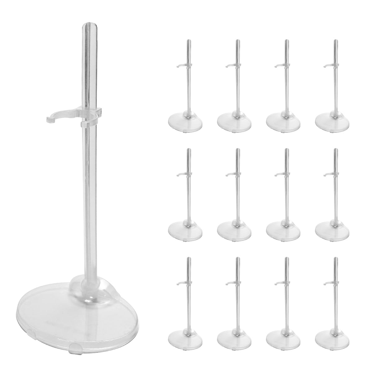 ZJIVQO 12pcs Transparent Doll Stands Support Doll Display Stand Barbie Stand Clear Action Figures Doll Accessories for 9 to 11 inch Dolls